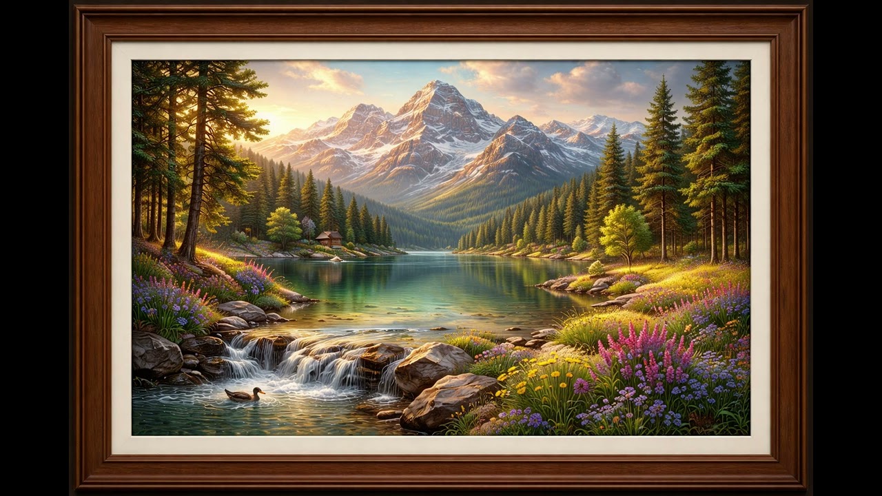 So Relaxing Nature Painting | Peaceful Landscape Art - Tablo Ekran