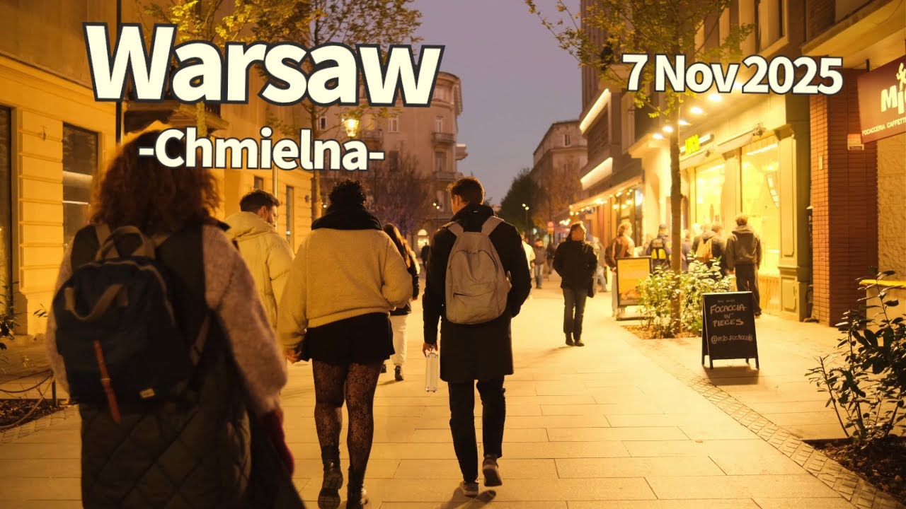 Autumn Walk Warsaw Chmielna Poland - 7 November 2025 | Walking Tour