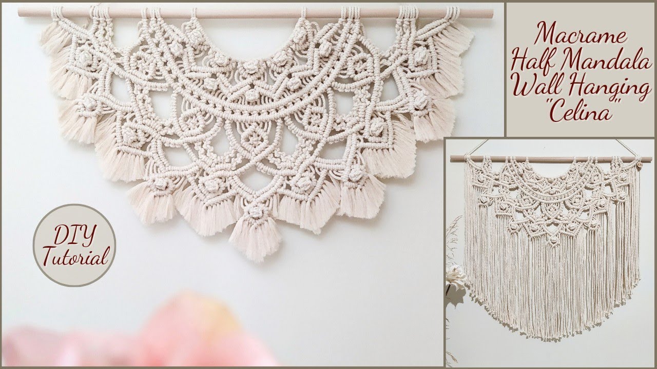 Large Macrame Half Mandala Wall Hanging - Semi Circular Wall Decor - New Design DIY Tutorial