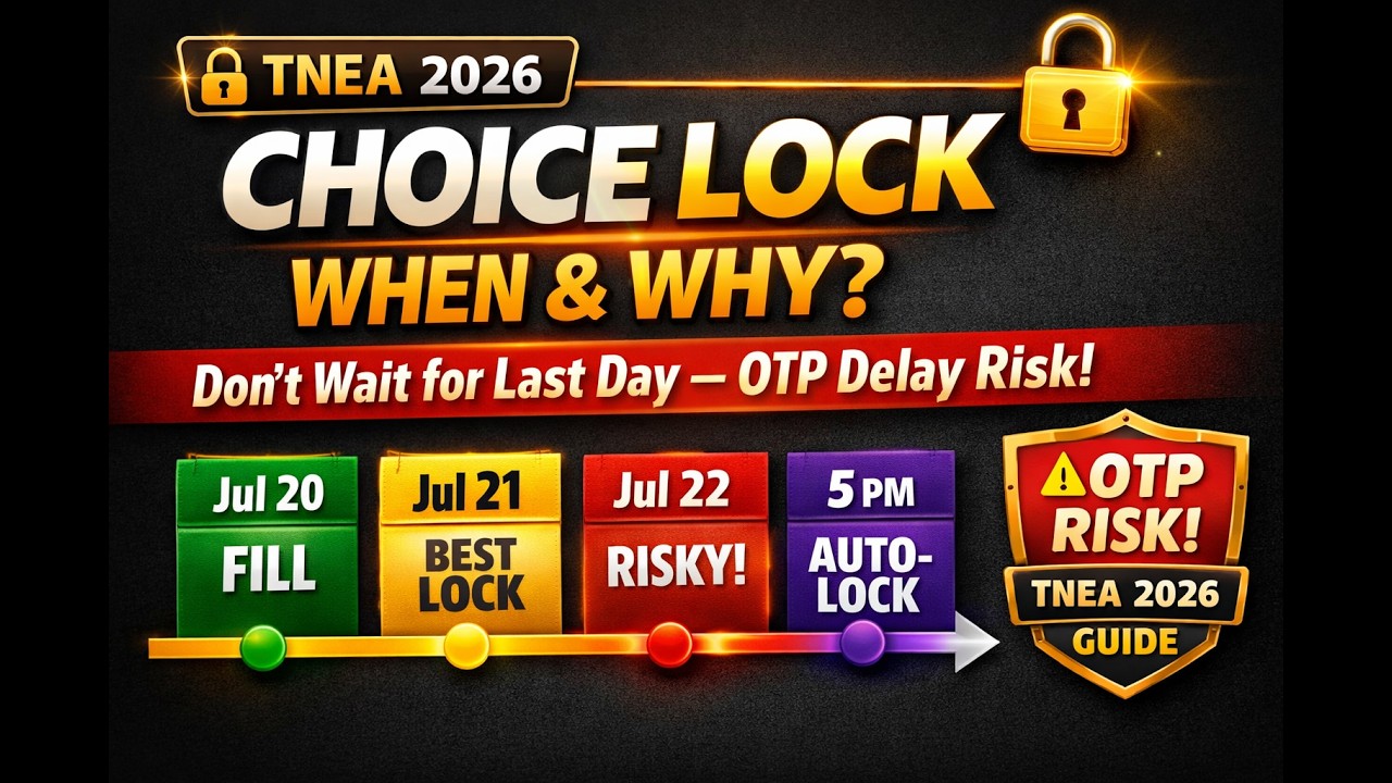 TNEA 2026 | When is the Right Time to Lock Your Choices? OTP Delay Warning + Auto-Lock Risk!