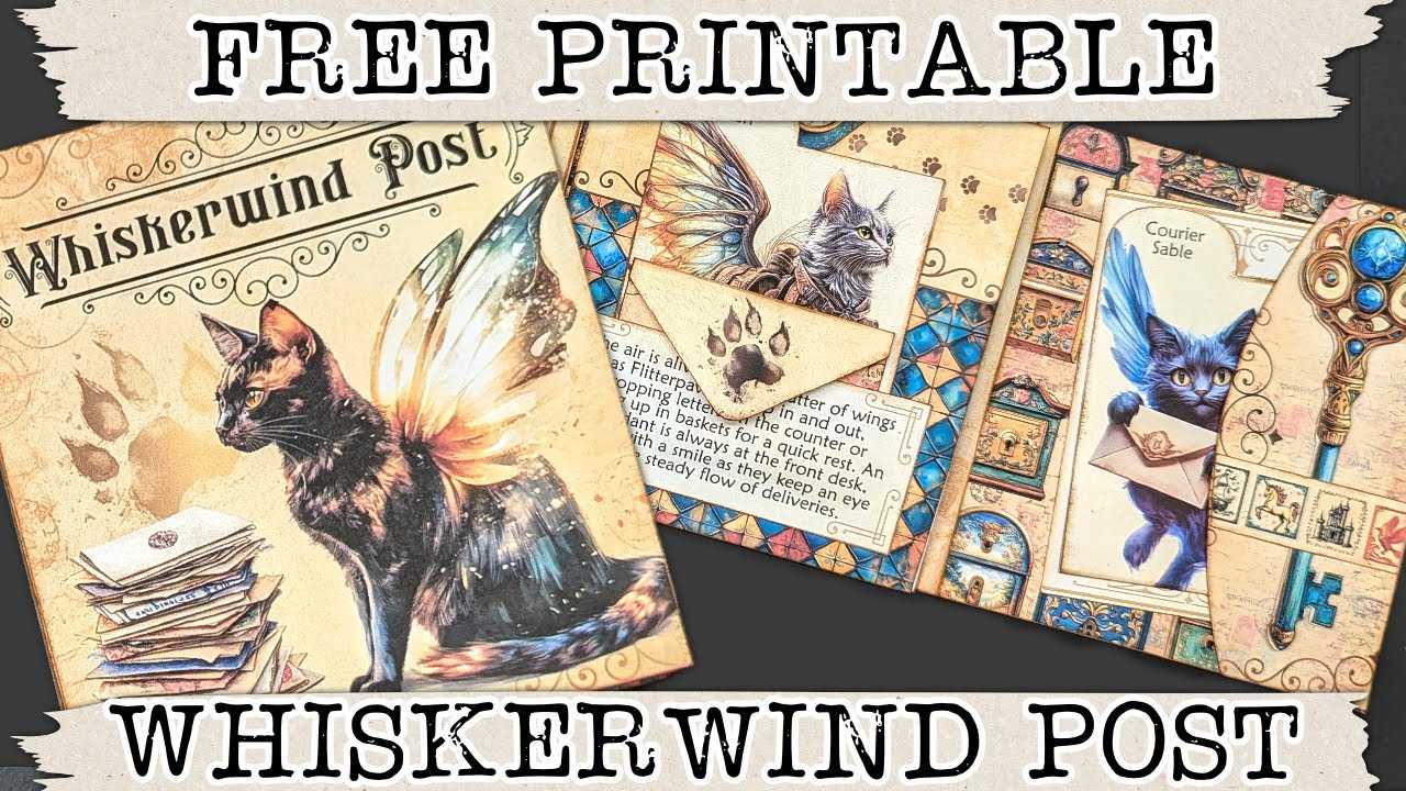 Free Junk Journal Folio: Whiskerwind Post | Junk Journal With Me | Printable Craft Project