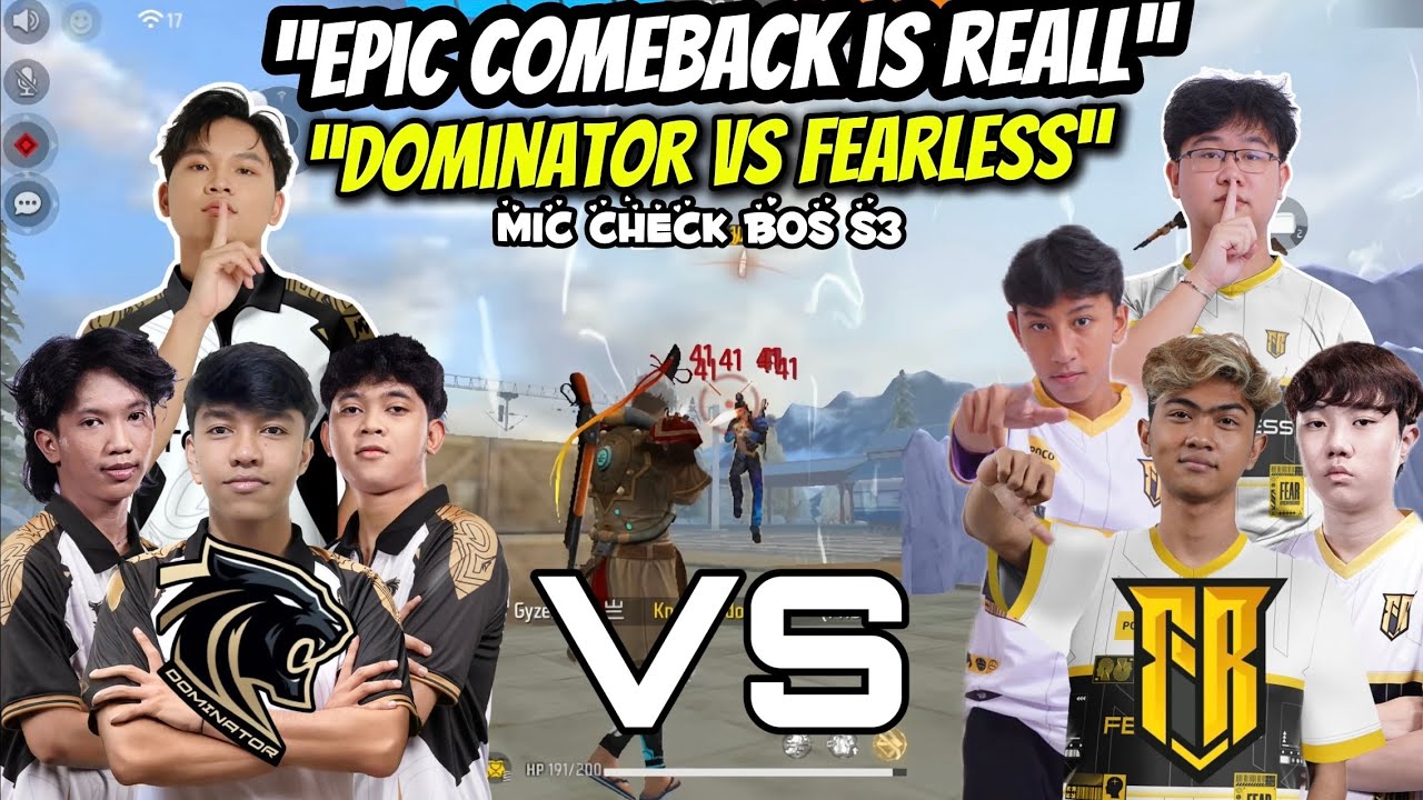 MIC CHECK DOMINATOR VS FEARLES🔥 EPIC COMEBACK IS REALL!!😱