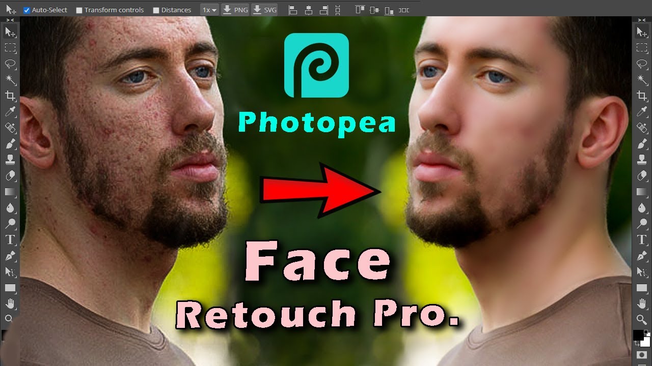Photopea Tutorial | Face Retouching | Photopea Photo Editing