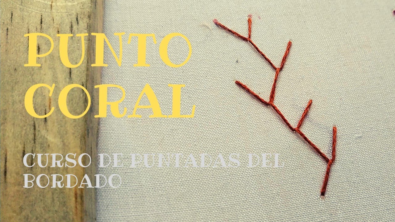 Punto Coral Bordado paso a paso - Tutorial del Punto Coral - DIY -  Bordando con Davaledu