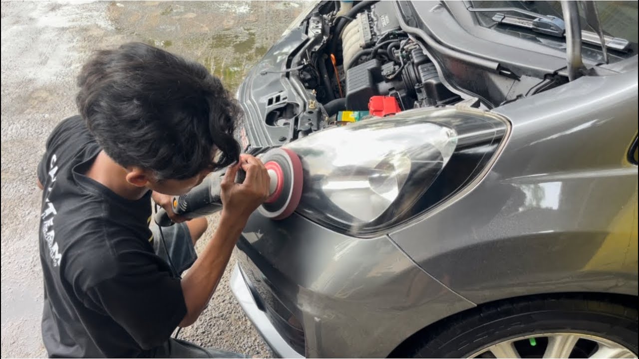 POLES HEADLAMP MOBIL /tutorial poles lampu mobil / cara poles lampu kusam dan menguning