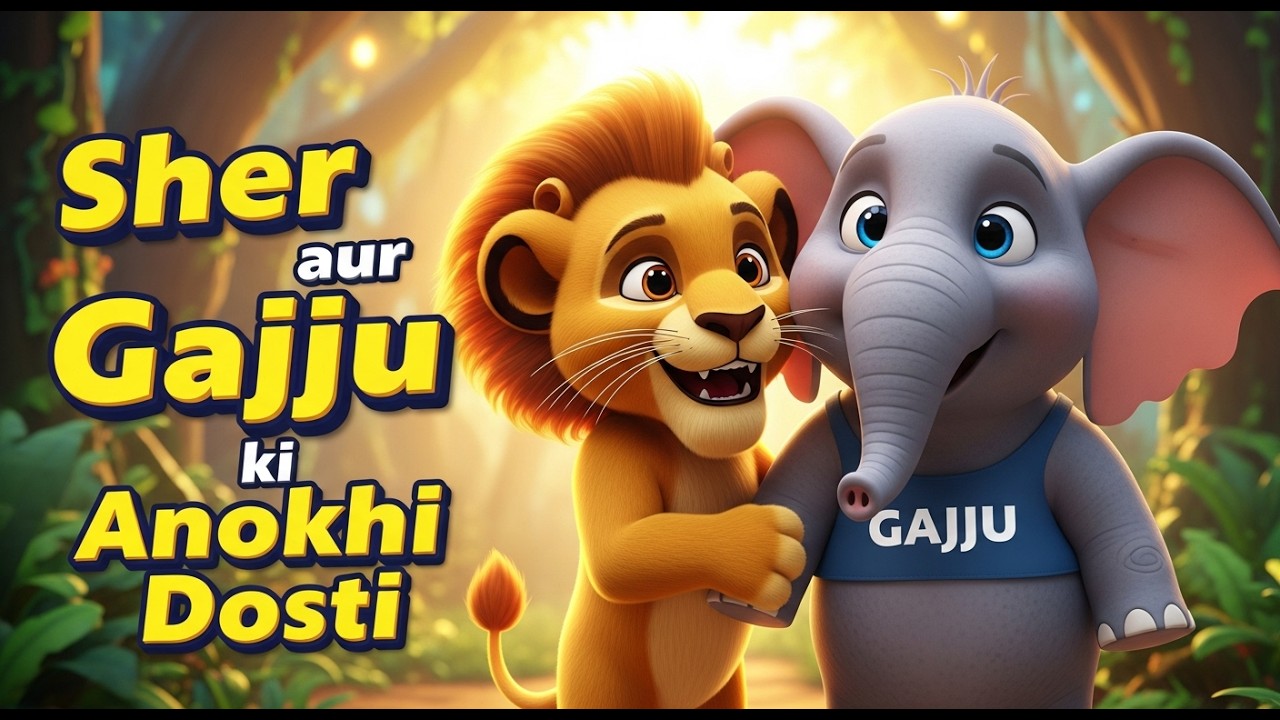 Sher Aur Gajju Hathi Ki Anokhi Dosti 🦁🐘 | Moral Story for Kids | Jungle Cartoon Kahani