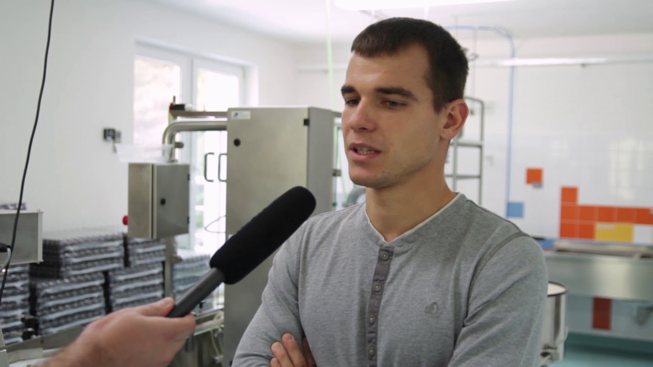 Michal Krčmář  na návštěvě plnírny Vincentka