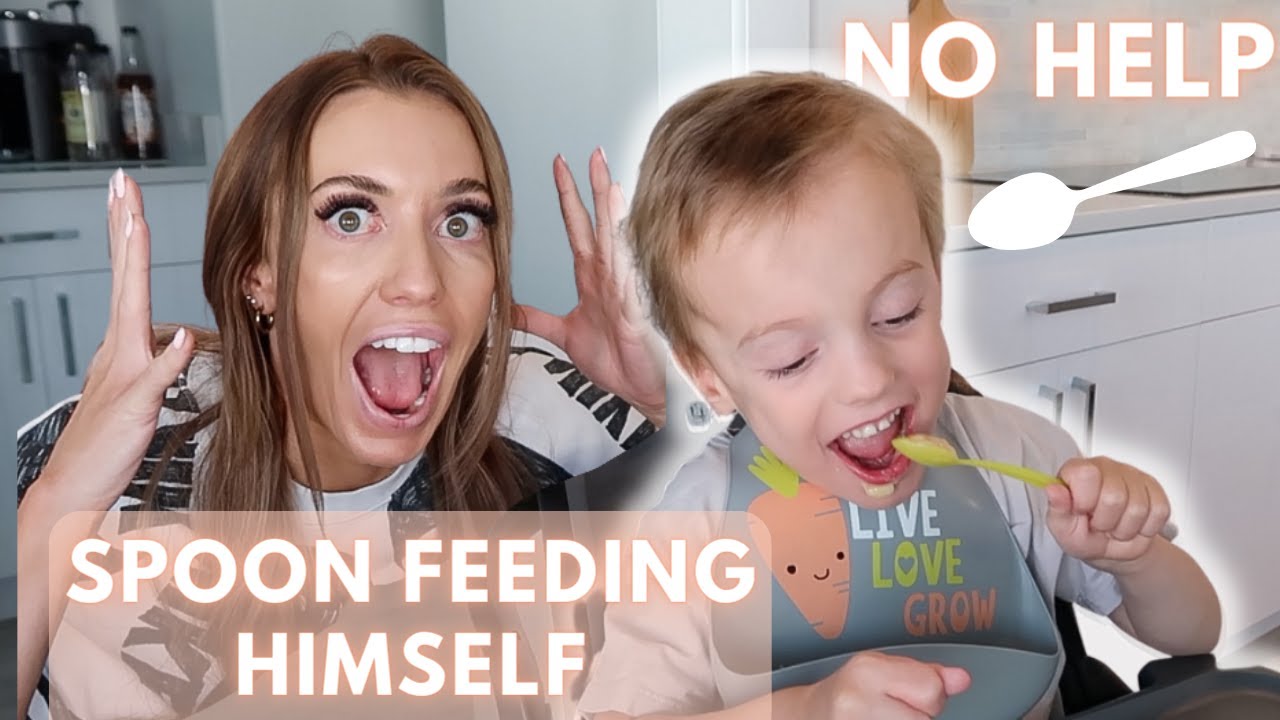 MY DISABLED + TUBE FED SON FEEDING HIMSELF WITH A SPOON!
