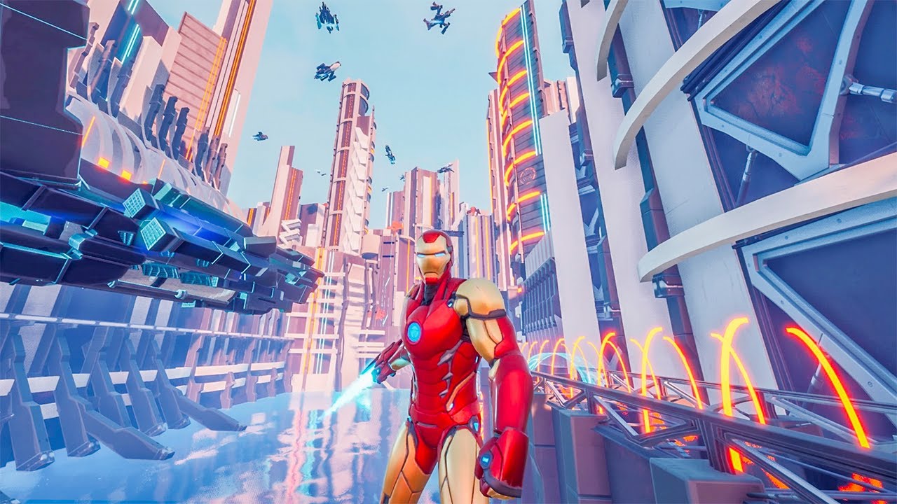 Fortnite Chapter 2 Creative: X-RUN Futuristic City Deathrun Map Full Gameplay No Commentary
