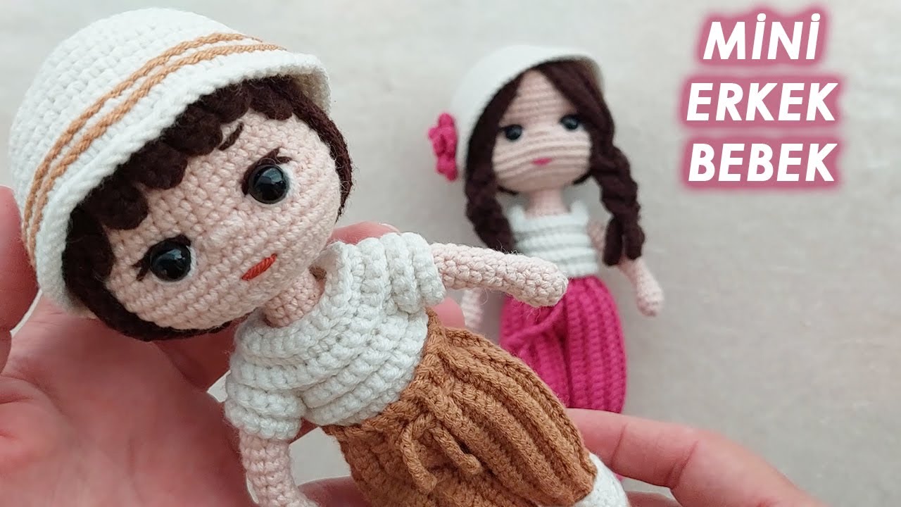 Amigurumi Erkek Bebek Yapımı (easy mini doll pattern)((Englishsubtitle)