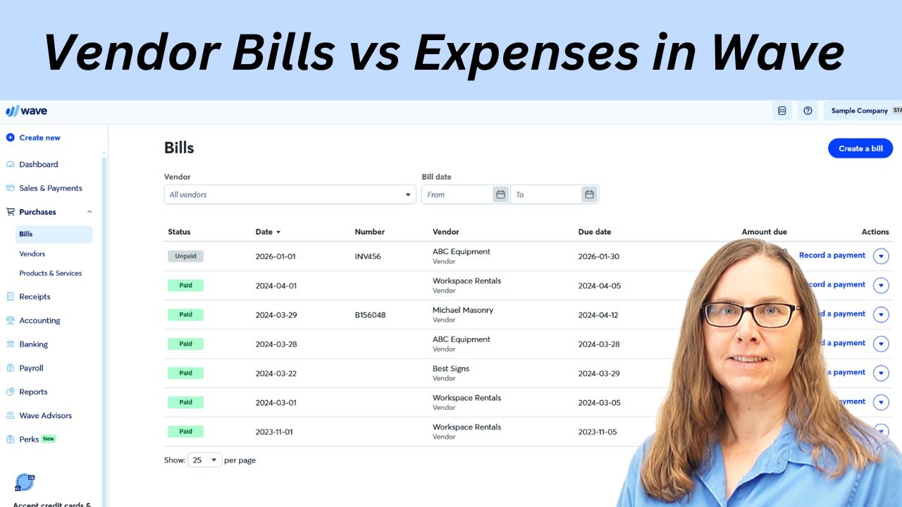 Entering Expenses in Wave: Vendor Bills vs Expenses