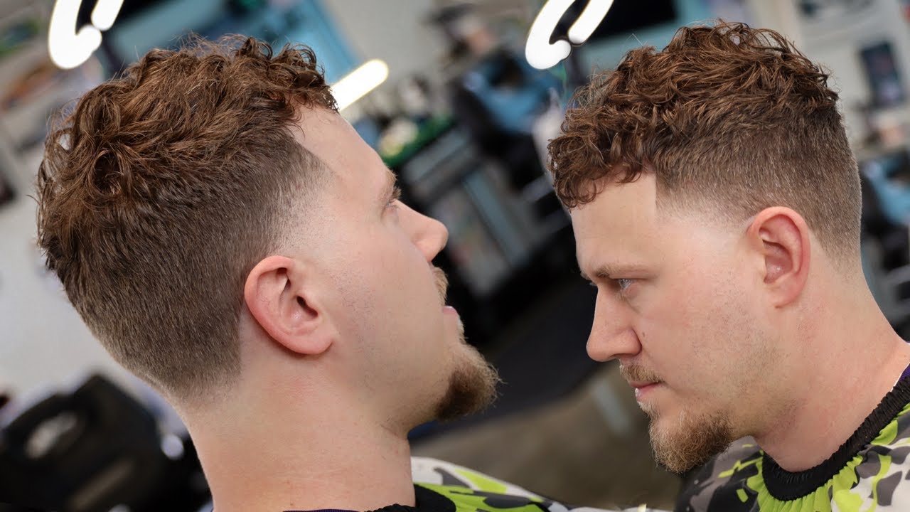 HIGH TAPER W/ CURLS 🔥 I cut my new barber's hair!
