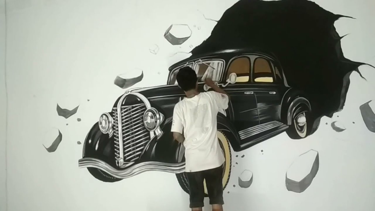 Lukis Dinding Mural Mobil Classic