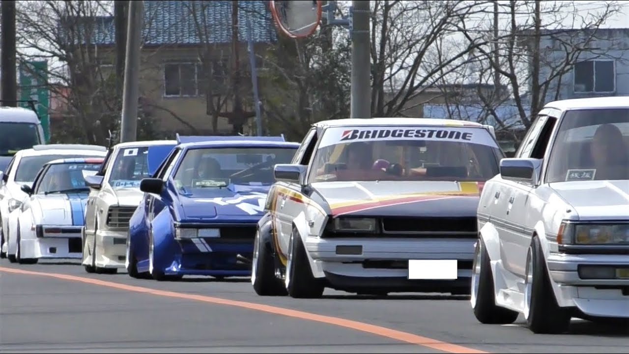 【爆音！！】キャッセ羽生に集まる街道レーサー・旧車のエンジンサウンド、加速サウンド