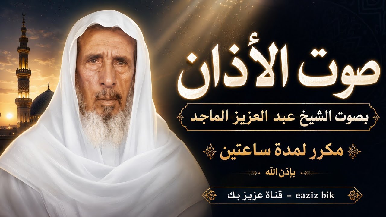 الأذان بصوت الشيخ / عبدالعزيز الماجد رحمه الله ساعتان