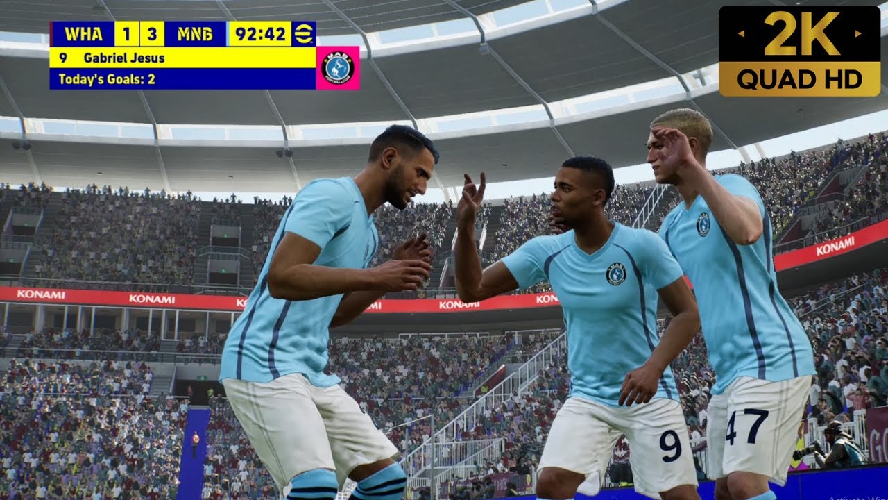 eFootball 2022(Pes 2022) Gameplay - West Ham United Vs Manchester City [PC 2K 60 FPS]