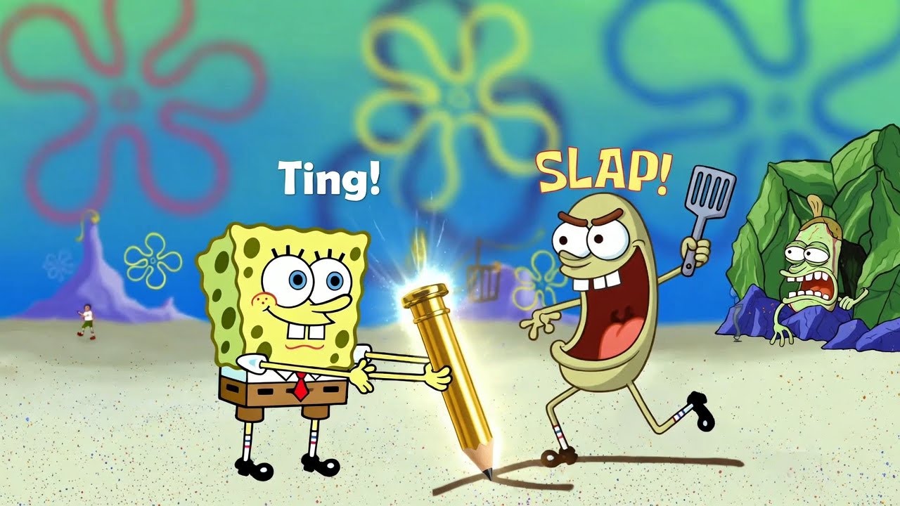 DO NOT DRAW AT 3 AM! ✏️ Spongebob vs Evil Stickman (Animation) #shorts #stickman