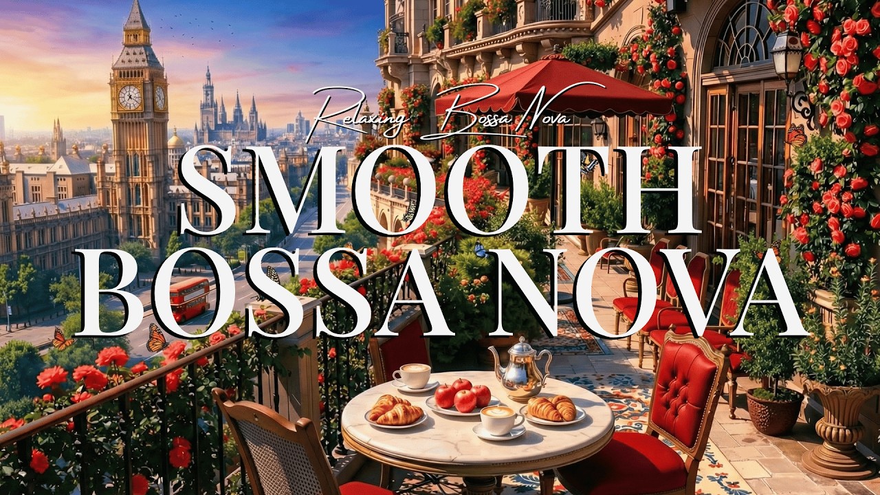 Morning Cafe Jazz with Balcony Café in London Ambience ☕ 3 Hours Bossa Nova Jazz for Study