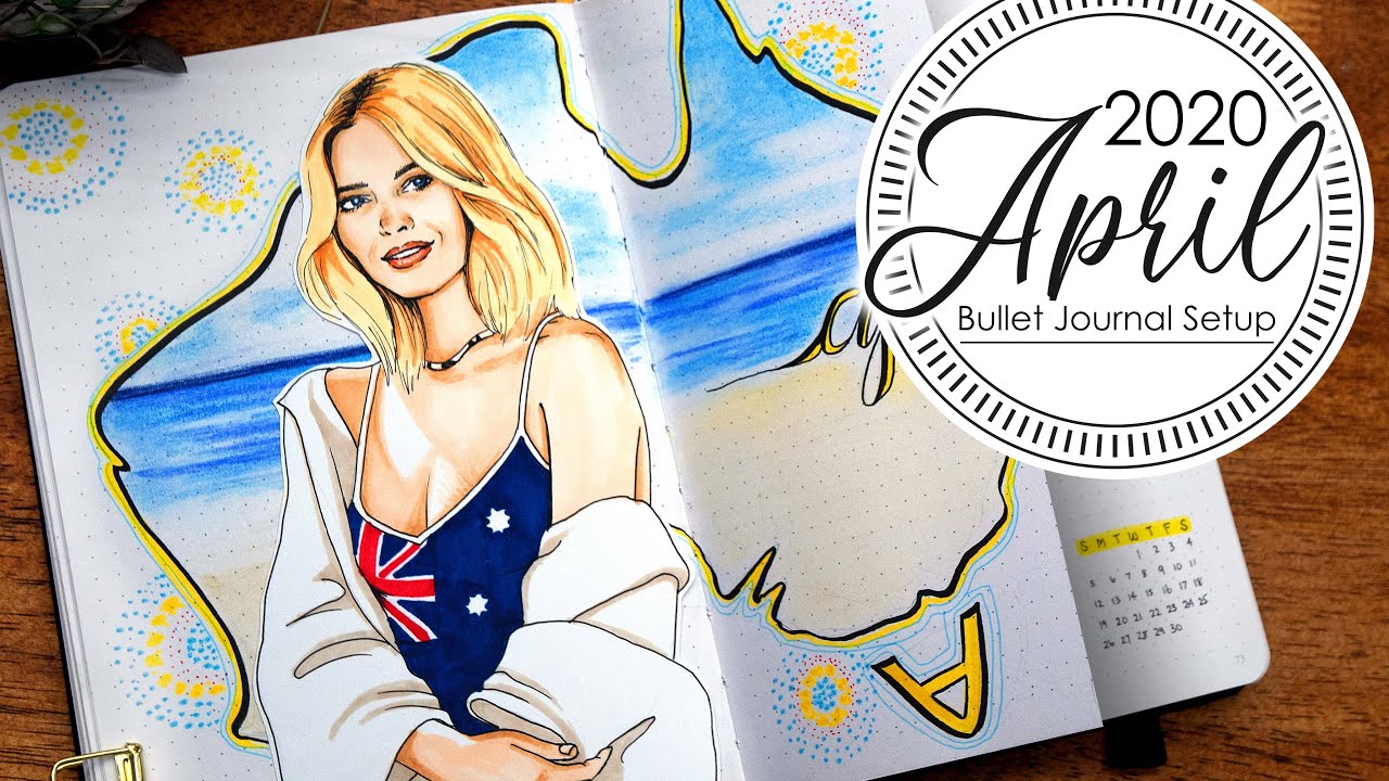 PLAN WITH ME | APRIL 2020 Bullet Journal Setup | Australia theme