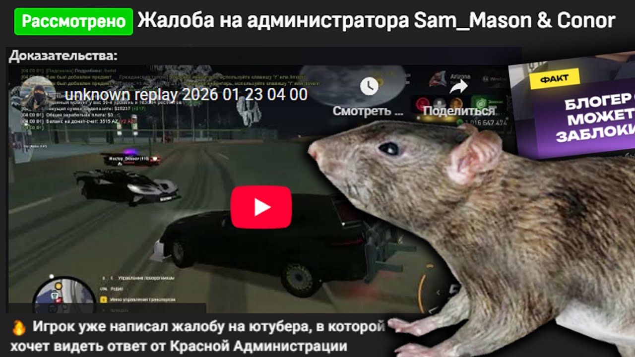 ГЛАВНАЯ СЛИВНАЯ КРЫСА на ARIZONA RP