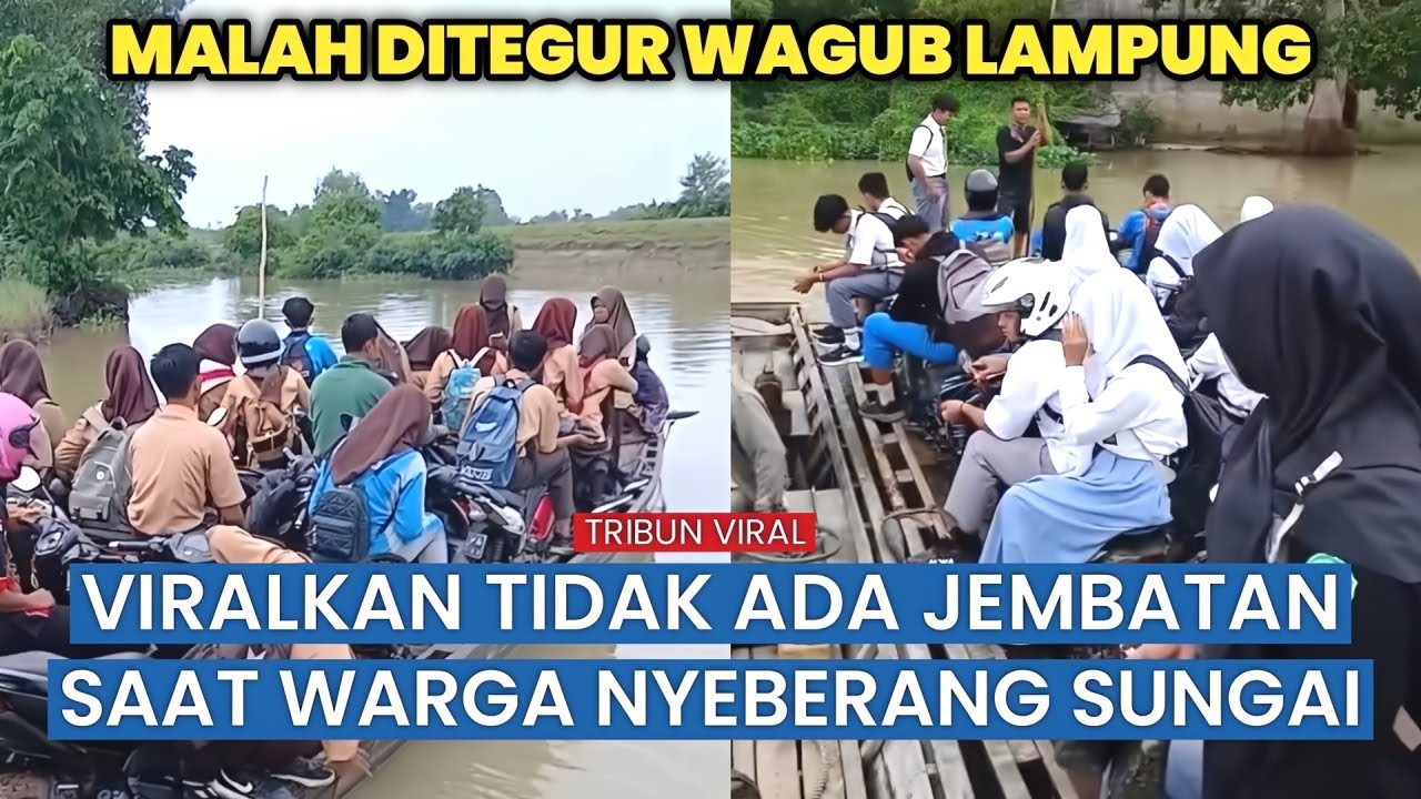Jembatan Rusak Puluhan Tahun, hingga Pelajar Harus Sebrangi Sungai, Malah Ditegur Wagub Lampung?