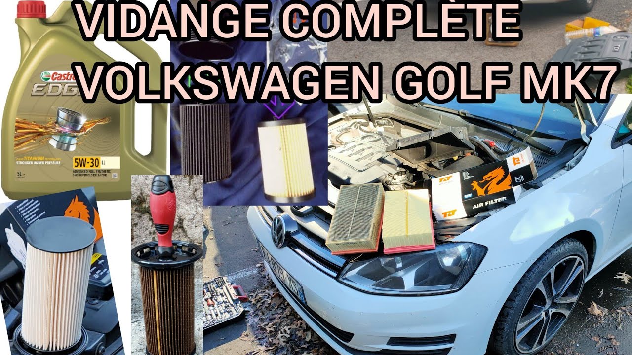 VIDANGE AVEC TOUS LES FILTRE VOLKSWAGEN GOLF 7 1.6 TDI تغيير زيت محرك مع جميع الفلترات