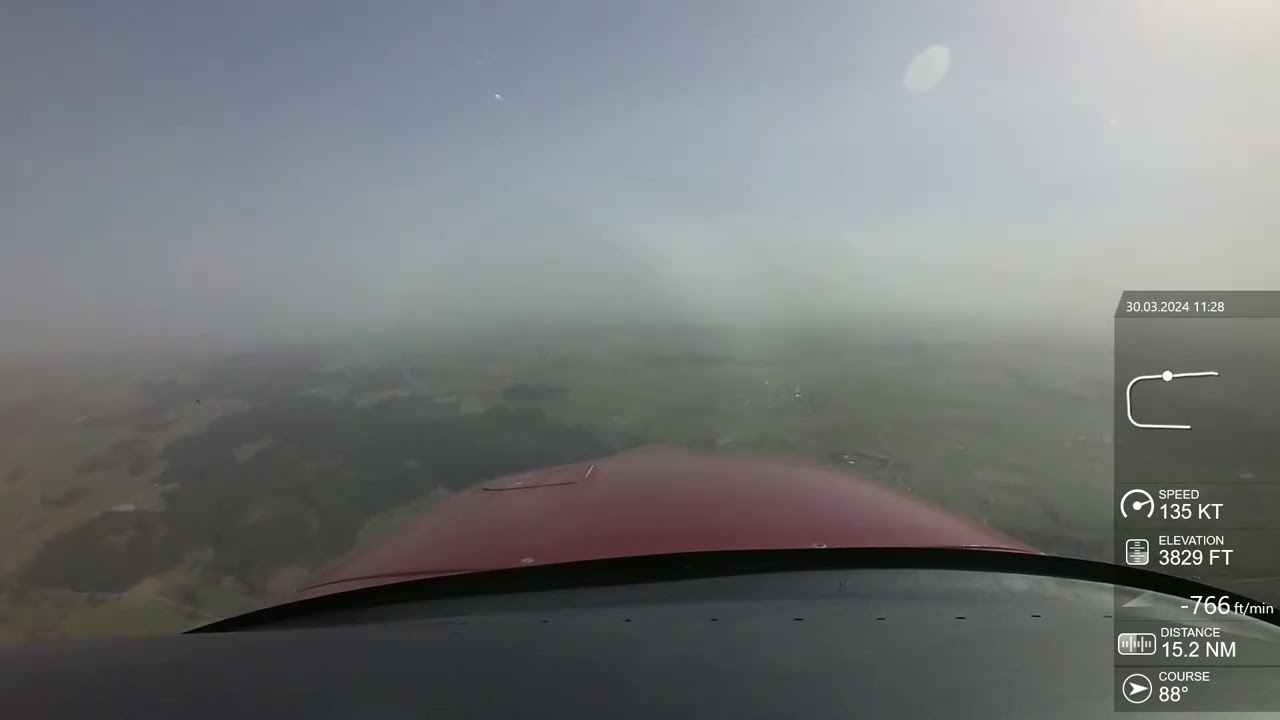 Cirrus 22 Approach Hof Plauen EDQM, with ATC audio