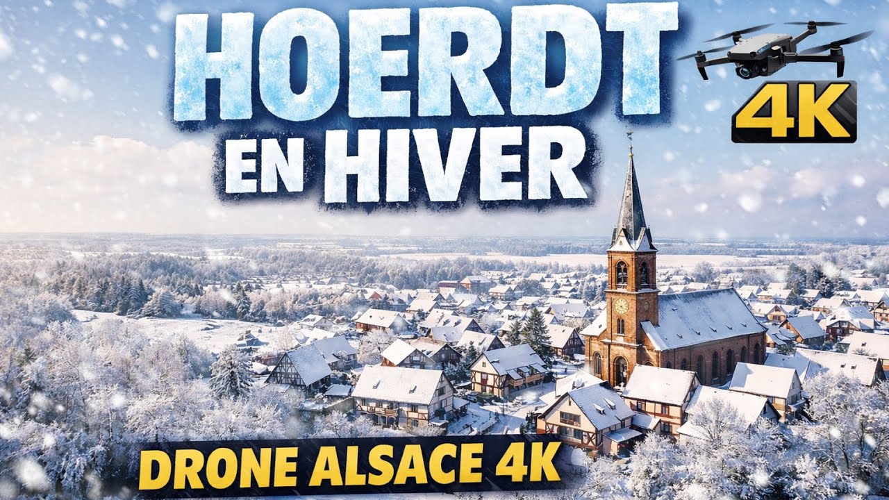 HOERDT EN HIVER - DRONE ALSACE 4K | Chevreuils, neige
