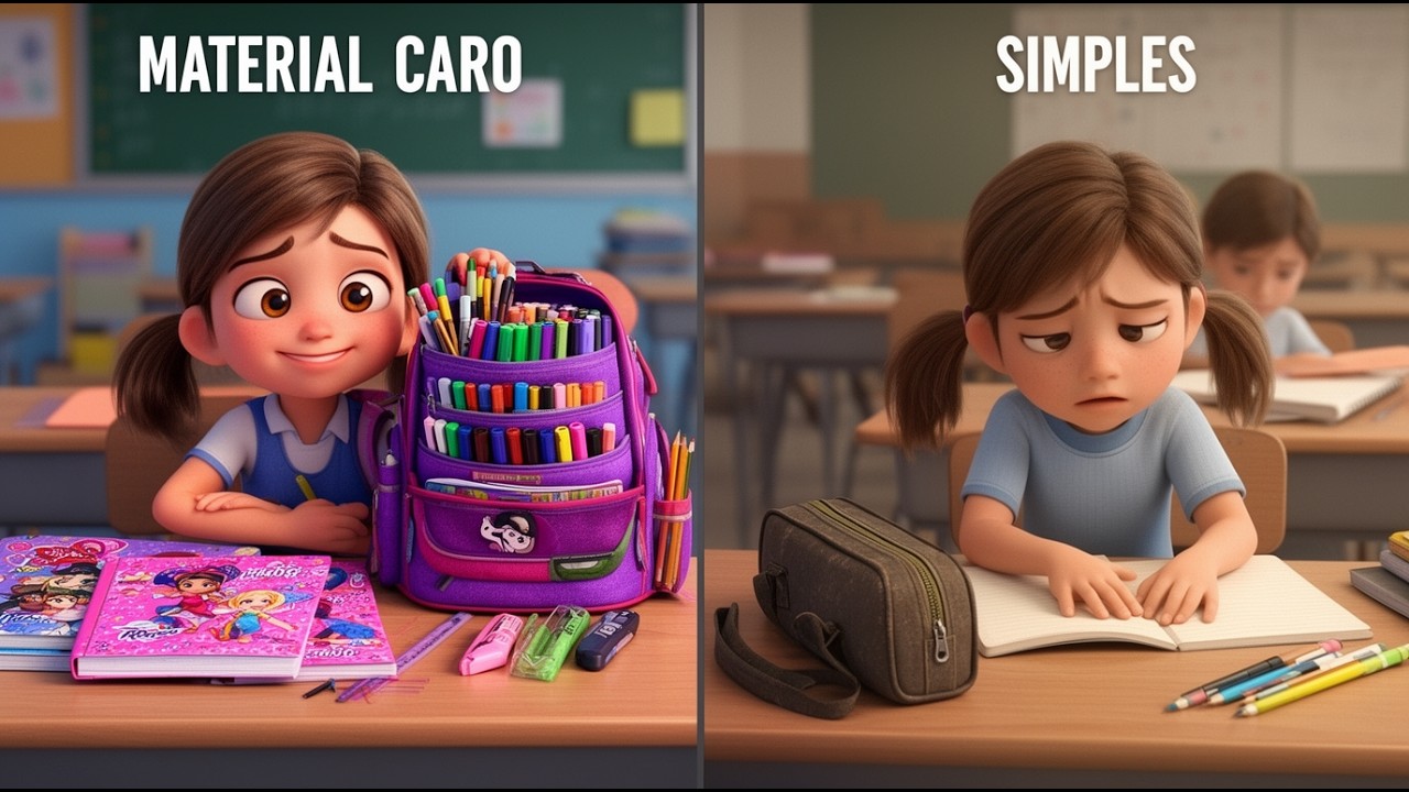 MATERIAL SIMPLES vs. MATERIAL CARO: A Lição que Júlia Aprendeu! 🎒✨ #cadernos