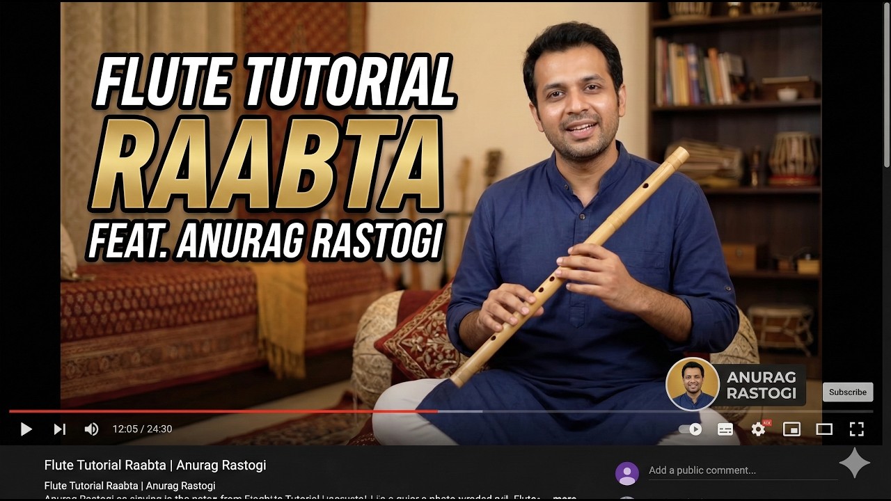 Raabta Flute Tutorial | Easy Notations | Step-by-Step Bansuri Lesson | Anurag Rastogi