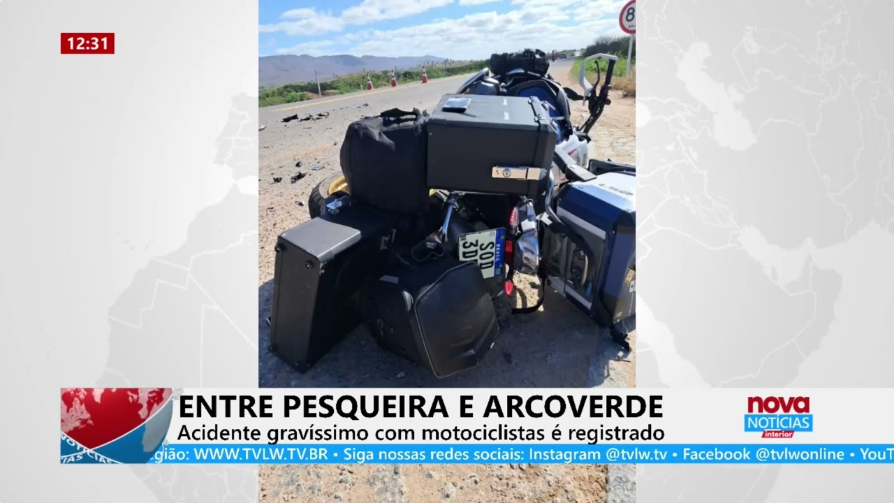 ENTRE PESQUEIRA E ARCOVERDE Acidente gravíssimo com motociclistas é registrado