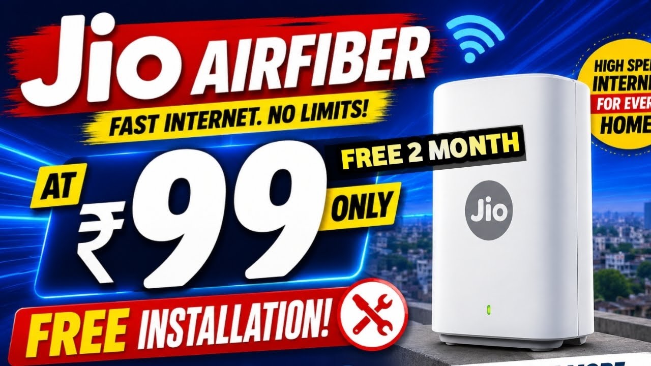 Jio AirFiber Installation at ₹99 🔥 | Jio 99 Power Play Pass Offer Explained | JioHome 99 Offer 2026