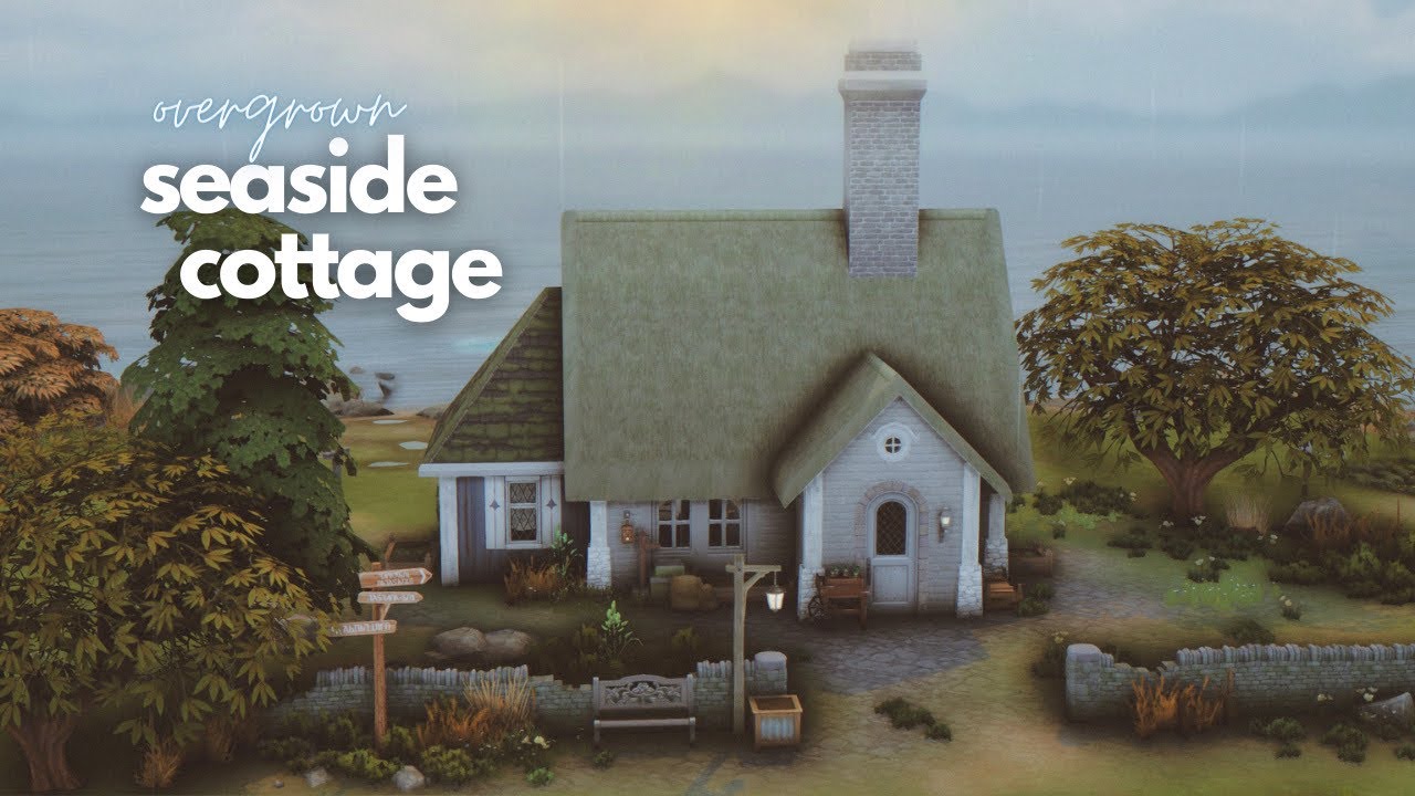 Overgrown Seaside Cottage 🐚 | The Sims 4 | Speed Build with Ambience Sounds