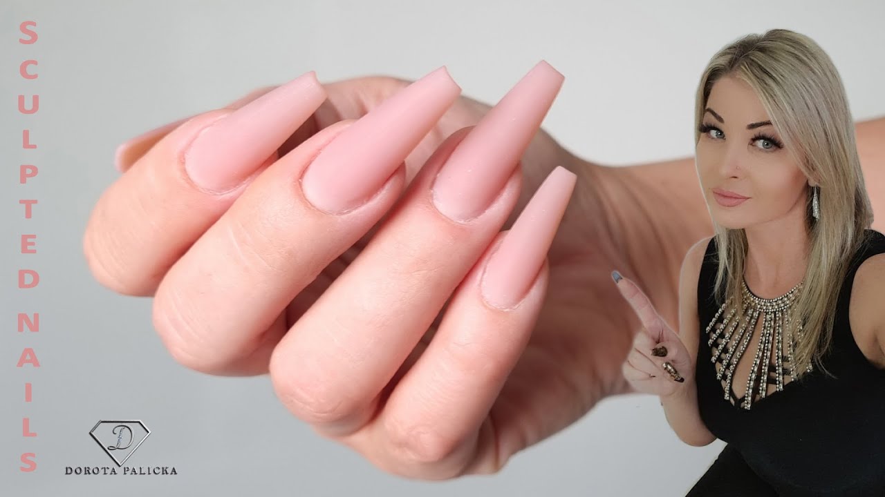 Sculpting gel nails with not dominant hand. Fiber gel nail extensions step by step.