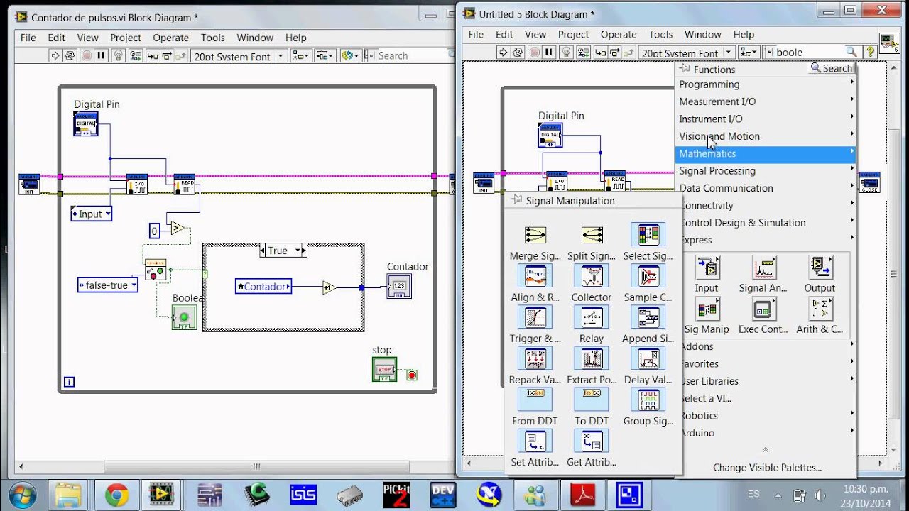 Pulse counter / Contador de pulsos con LabVIEW y Arduino