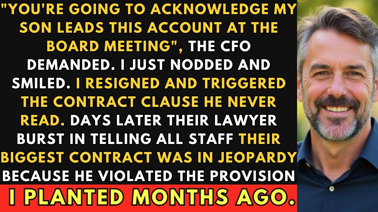 CFO Demanded I Acknowledge His Son's Authority, I Triggered Contract Clause | Corporate Revenge