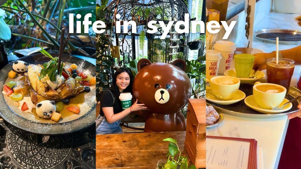 sydney vlog 🐼 panda themed cafe, childhood library, weak matcha, general chaos in north sydney