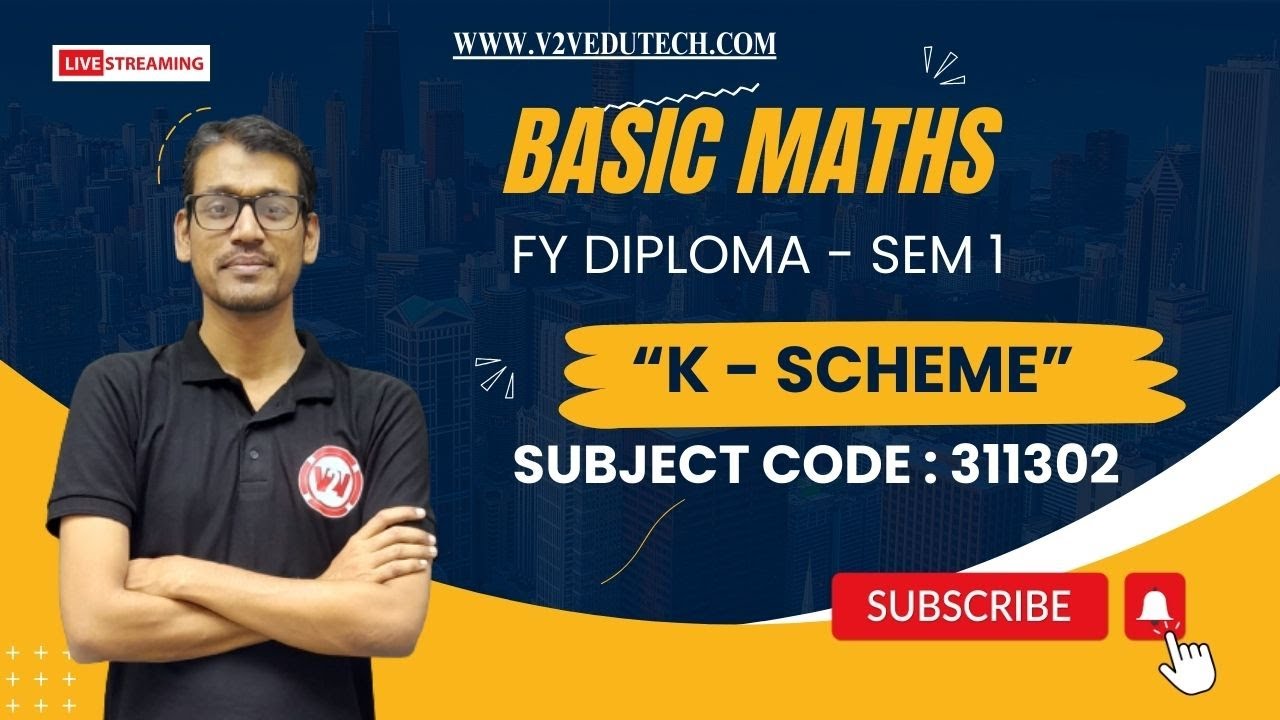 Applied Mathematics |FY DIPLOMA-SEM 1| Unit Test 1 Special | K-Scheme | V2V EdTECH LLP | Nilesh Sir