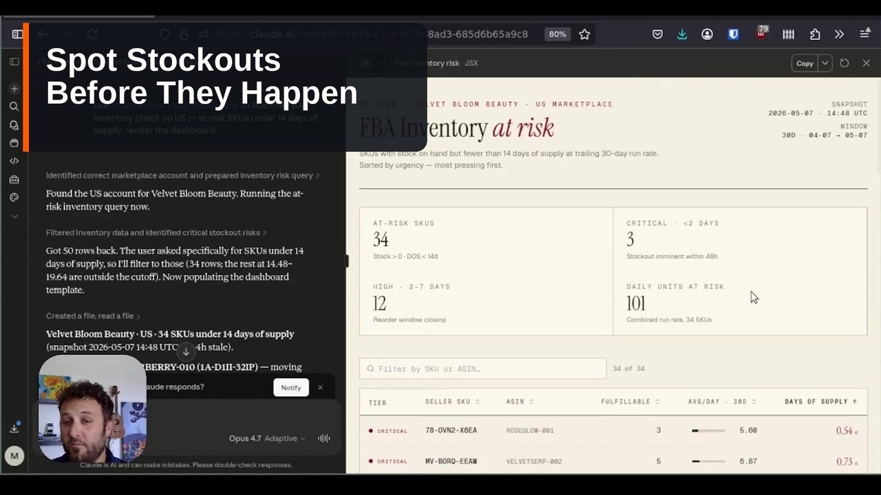 How to Analyze FBA Inventory Days of Supply in Claude