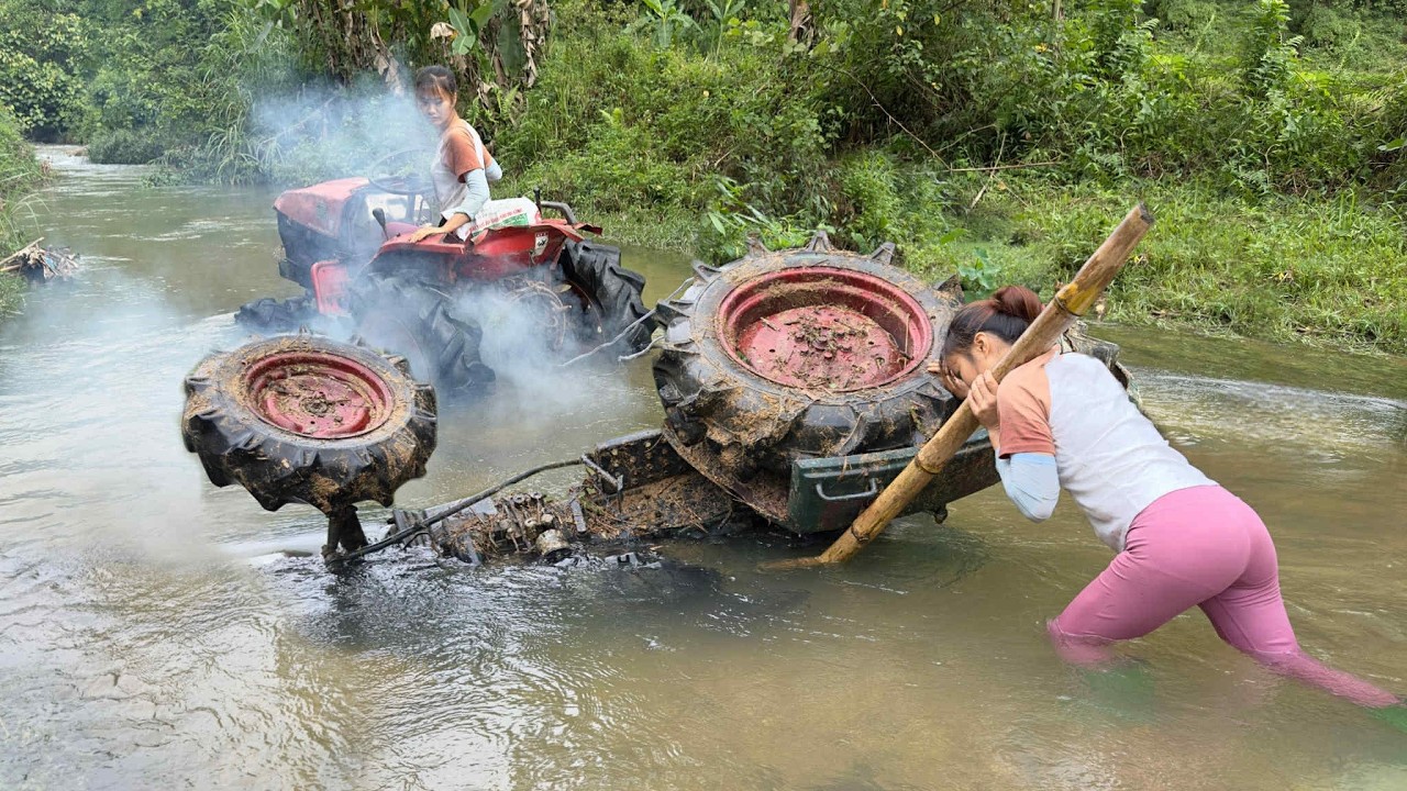 The Journey to Restore the Legendary Car: Pulling the Rusted, Abandoned Car Out of the Stream LýVyVy
