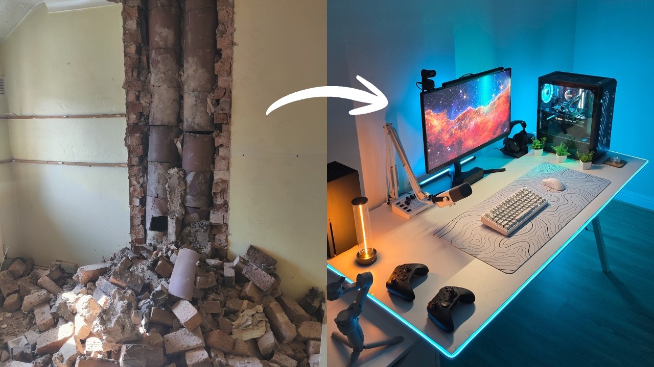 The CLEANEST Aesthetic Desk Setup - Gaming & Productivity