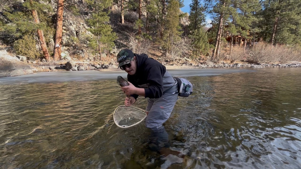 Fly fish a freestone river in winter with me 