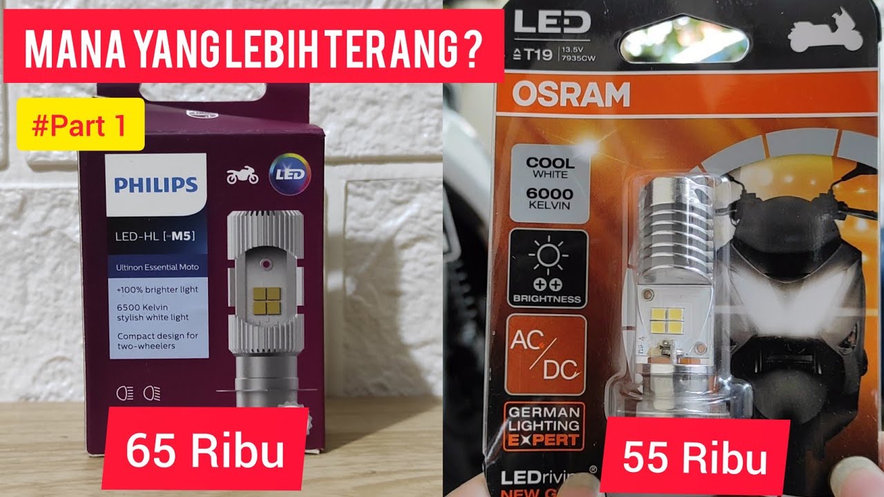 REVIEW LED PHILIPS HL M5 dengan OSRAM T19 DI HONDA VARIO Part 1