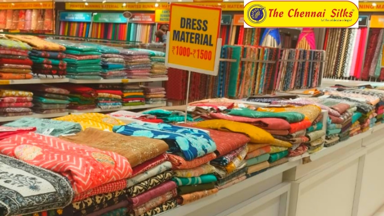 Chennai Silks Summer Collections Chudithar Materials|Semi Silk Cotton|Printed|Embroidery Designs