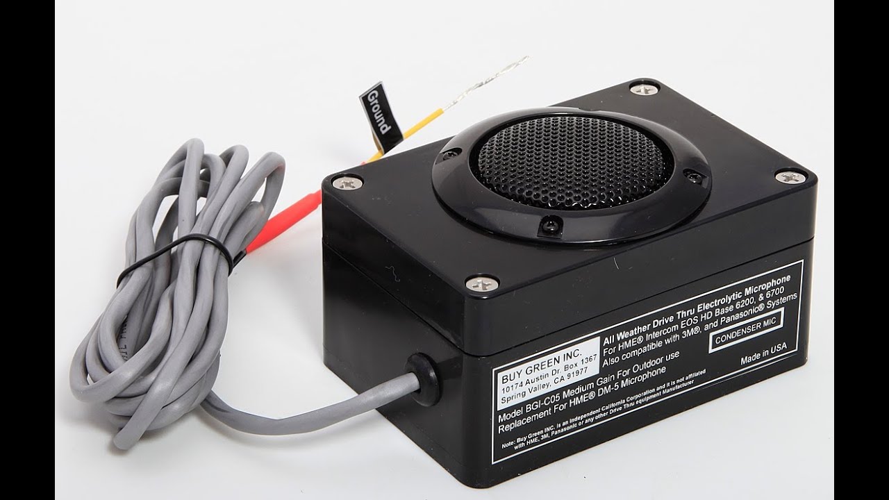 Installation and Setup For BGI-C05 Or HME DM-5 Drive Thru Intercom Microphone To HME Base 6200 6700
