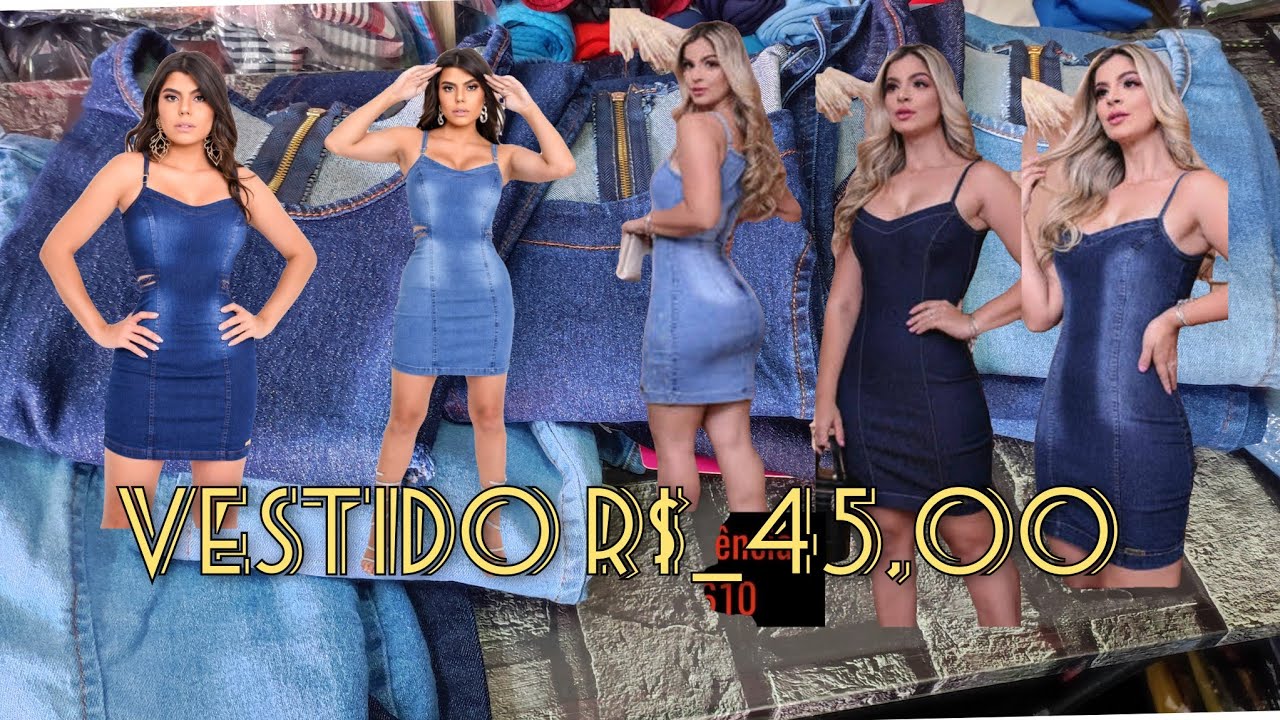 #vestidos #jeans R$_45,00 no #atacado #lycra #fornecedores #moda #revenda #vendas #vendasonline