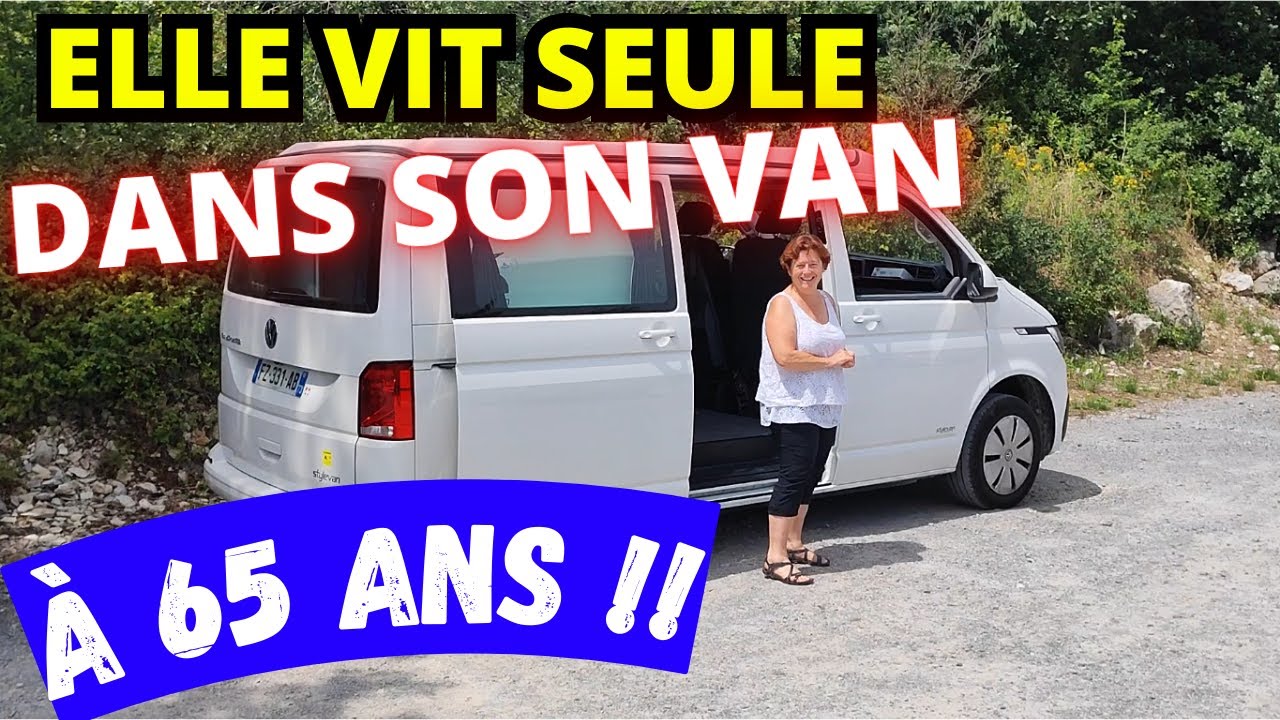 Cette MAMIE, VIT SEULE dans sa GROSSE VOITURE ! un VAN aménagé Volkswagen t6 | (même l'hiver) #libre