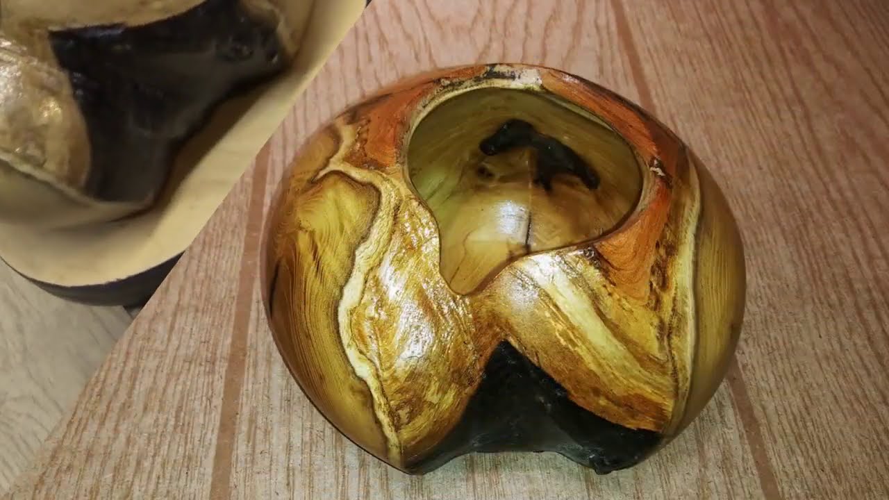 Wood Turning Beautiful Black Locust Pumpkin or Blob Bowl