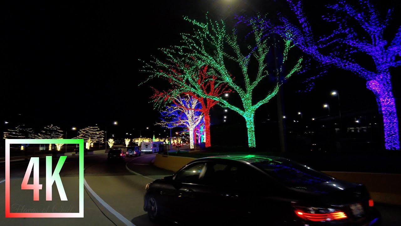 Chicago 4K Night Drive Downtown to O'Hare Christmas (Holiday) Lights Ambience | 4K | ASMR