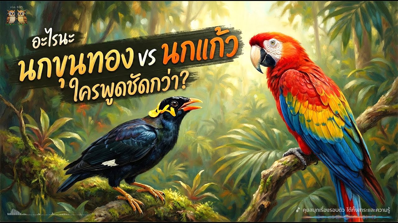 นกขุนทอง vs นกแก้ว ใครพูดชัดกว่ากัน? ผลลัพธ์อาจทำให้คุณต้องอึ้ง!